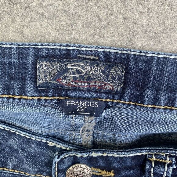Silver Jeans Frances 22 Dark Wash Flare Jeans Size 29 x 31 Western (30x30) - Picture 8 of 13